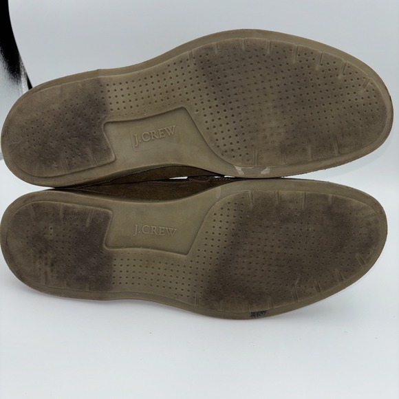 J CREW ITALY MENS SHOES 10 M LOAFERS SLIP ON TAN BEIGE LEATHER SUEDE